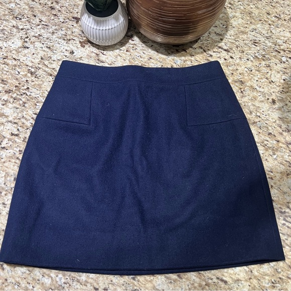 J Crew Navy Wool Mini Skirt 2 - Picture 6 of 7